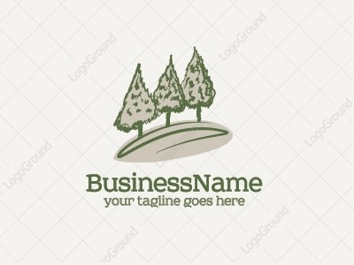 Three Trees Logo Exclusive on Logoground eco ecology green growth land landscape leaf leaves nature plants tree