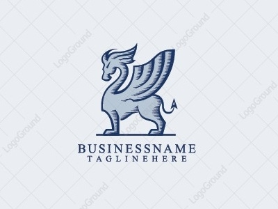 Elegant Dragon exclusively on LogoGround animal dragon elegant fly flying logo luxury medieval proud vintage wings