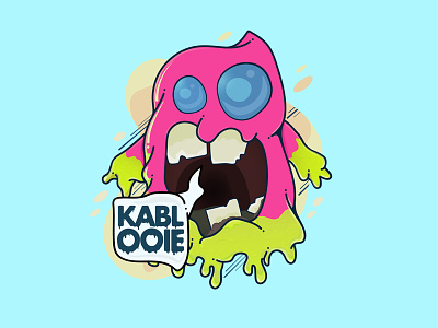 Kablooie 2d 80s style branding cartoon character colorful cute design digital art drawing icon illustration illustrator logo monster motion photoshop scary slime vector