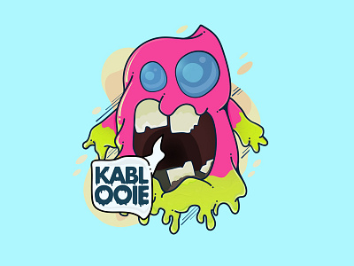 Kablooie 2d 80s style branding cartoon character colorful cute design digital art drawing icon illustration illustrator logo monster motion photoshop scary slime vector