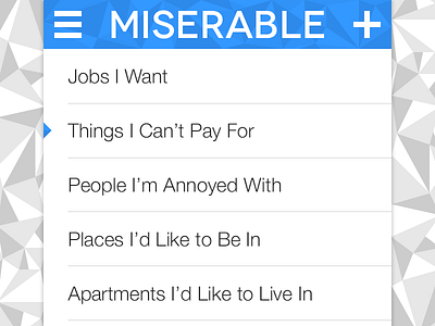 Miserable.app app ios ios7 lowpoly ui