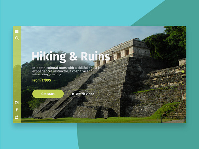 Concept for travel agency. design minimalism ui ux