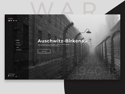 Сoncept for the museum Auschwitz-Birkenau blackandwhite minimalism photoshop ui ux ui webdesing uidesigner