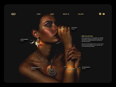 Gold Digger - Digital Web for Jewelry concept design gold graphics jewelry landing page ui ux web website woman
