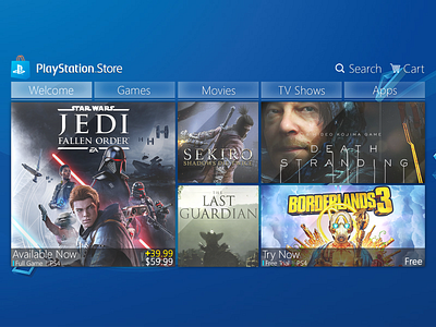 PlayStation Store - Glass Concept concept design games gaming graphics logo playstation playstation4 ps4 store ui