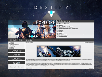 Website Concept - Destiny bungie concept destiny games gaming graphics logo site site design website website banner website concept website design