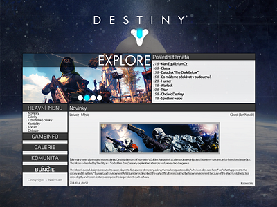 Website Concept - Destiny