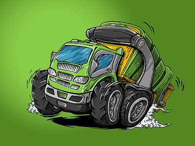 Garbage Truck art car cartoon comics garbage illustration truck