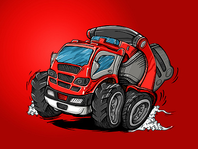 Fire Engine art car cartoon comics engine fire illustration truck