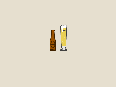 Beer 01 beer drink glas icon illustration minimal stroked
