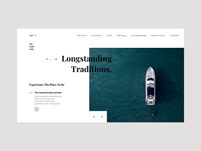 The Yacht Club Concept classy clean club minimal minimalistic water webdesign website yacht