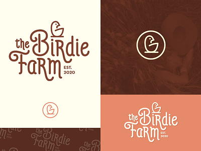 The Birdie Farm branding chicken eggs farm hipster icon logo design logo design concept logo designer mark market typography