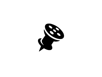 Pin + Film Mark actor branding cinema film graphic design icon illustration logo mark movie pin vector