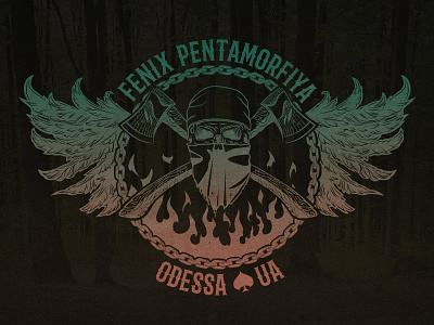 Fenix Pentamorfiya axe bandan chain fire motocycle odessa skull travel ua way wings