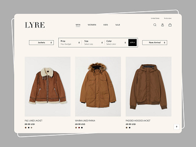 LYRE Fashion Brand Website apparel dress ecommerce fashion retailer ui uidesign ux uxdesign web