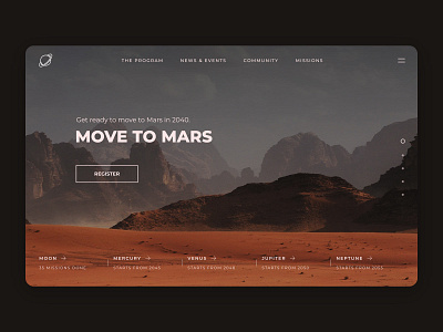 Aerospace Travel Website aerospace design mars moon outerspace space ui uidesign ux uxdesign