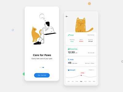 Pet Management App android app blue cat design dog illustration ios management pet pet care pet management pets ui uidesign ux uxdesign