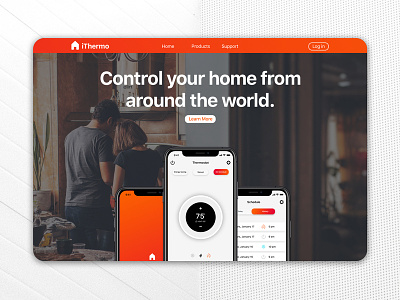 Smart Thermostat Landing Page Concept ios landing page mobile app product design smart home thermostat uidesign user experience user inteface ux designer