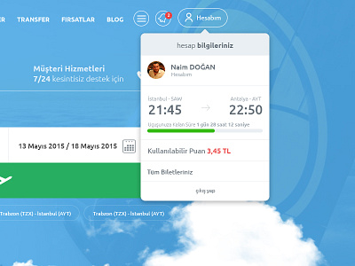 User Account account design flight profile quick info ticket ui user ux