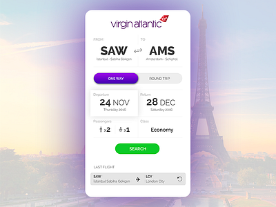 Virgin Atlantic Concept app concept flight info mobile search ticket travel ui ux virgin atlantic