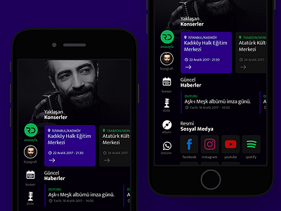 Resul Dindar IOS Mobile App albums app apple store concerts ios mobile music resul dindar singer song ui ux