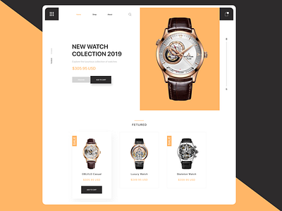 Watch landing page landing page product shop ui ux watch