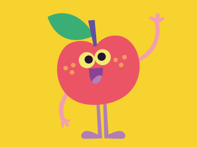 Kids1 apple character design happy pulcomayo