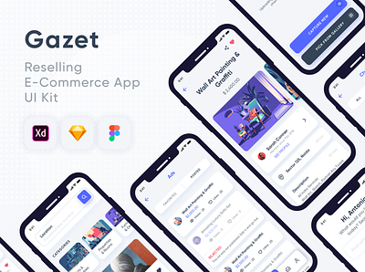 Gazet Reselling E Commerce App Design UI Kit app design app ui kit app ui ux ecommerce ecommerce ui kit gazet