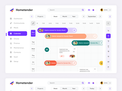 Task Management Web App Platform calendar calendar web app event app event planner home management app management app matloob mehrab saas design schedule schedule planner task management ui design web app design