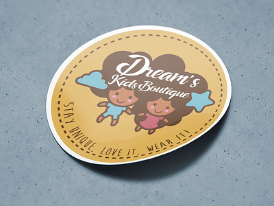 Dream's Kids Boutique Sticker children clothing dream mockup sticker design
