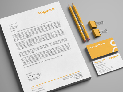 Lagorta Stationary Design business card lagorta letterhead orange stationary