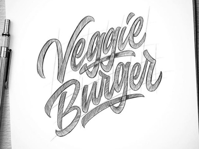 veggie burger branding burger handlettering hellodribbble logo logotype typography