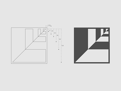 Letter "L" in Square goldenratio identity logo mark monogram symbol