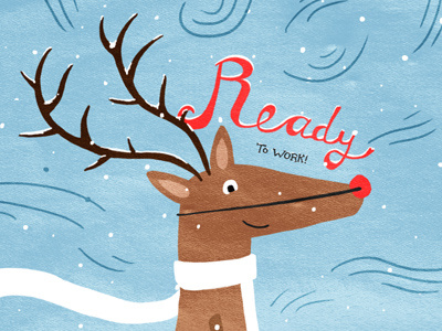 Rudolf christmas deer illustration new year winter