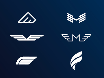 Wing Logos branding design flat icon illustration illustrator logo minimal vector