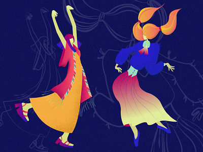 Crazy dancing animation design flat illustration illustrator ui vector