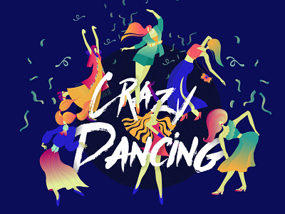 Crazy dancing branding design flat icon illustration illustrator ui vector