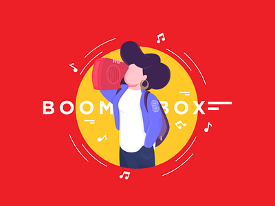 BoomBox art banana boombox cool girl illustration inkscape life logo nature trend vibrant