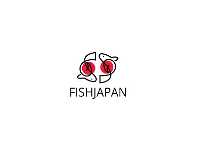 FISH JAPN LOGO activity aquarium branding chinese company delivery design festival fish food game hobby home icon illustration japan logo media monoline vector