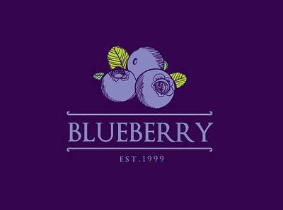 bkueberry logo app blueberry branding business cherry citrus company creative design food fresh health healthy identity illustration logo marketplace monoline vector