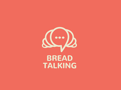 bread talking logo app bakeery logo branding bread logo chat commerce communication company design food food logo illustration logo logomark media monoline negative space logo speak talk logo vector