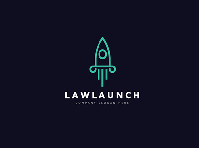 law + launch app branding commerce company design icon illustration lauch law logo monoline negative space logo rocket vector