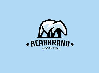 BEAR BRAND animal animal logo bear bear logo beard branding commerce company design icon illustration logo media monoline mountain logo polar bear logo tiger vector vintage logo