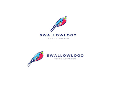 Swallow logo animal bird logo branding commerce company design icon illustration lines logo monoline swallow symbol vector