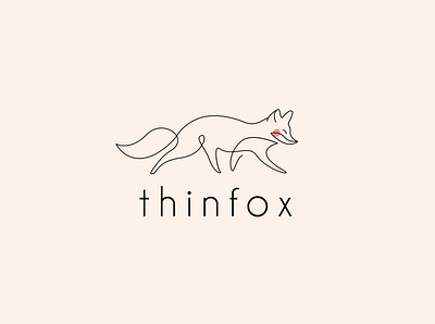 thin fox logo animal branding branding and identity character company craft craft logo dog fox icon line art logo logo logomark media minimalist logo monoline sewing simple logo vector web