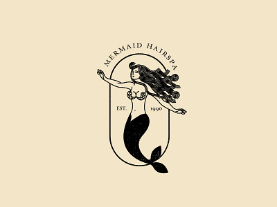 mermaid logo version 2 animal branding butterfly logo clinic logo cosmetic design haircut hairstyle illustration lady logo logomark mental health mermaid logo monoline retro logo vintage badge vintage logo wellness logo woman logo