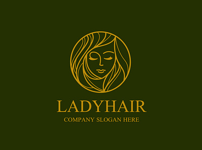 lady hair logo barbershop branding company design elegant feminine hair logo haircut illustration lady logo logo monoline salon vector