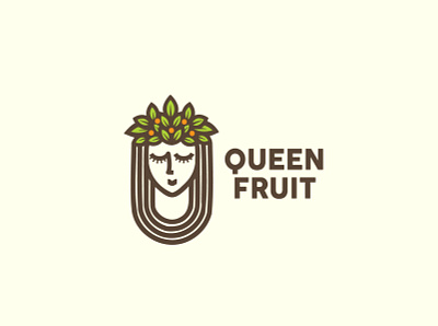 Queen fruit logo design app branding company food illustration fruit logo fruit shop health icon illustration king logo logo logomark monogram monoline queen logo redesign shop vector vegan logo woman