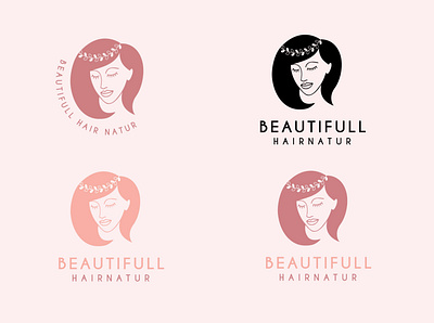 beautifull hair nature logo branding company hair logo hair salon illustration logo logo design logo mark logodesign minimalist minimalist logo monoline salon logo vector