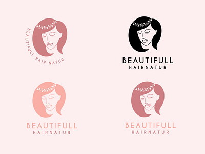 beautifull hair nature logo